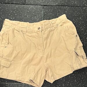 Falls creek Golf Womens Mom Shorts Cargo Tan denim material Size 16